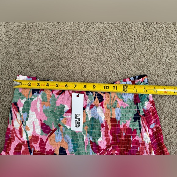 NWT BB Dakota Steve Madden Floral Mini Skirt Smocked Flounce Size XXL Co… - Picture 5 of 9